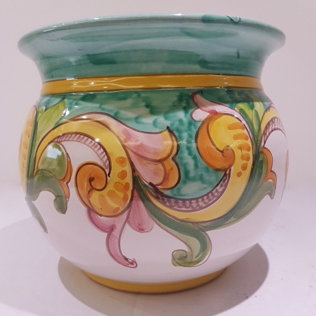 Vaso per piante e fiori Conico dipinto in ceramica di Vietri - Decoro  Pompei - CERAMICA VIETRESE - Eccellenza Artigianale Made in Italy