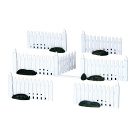 Lemax-PLASTIC PICKET FENCE, SET OF 7