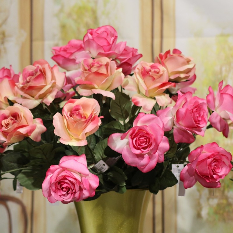 Set 2 Bouquet Artificiali di Rose Dry H 40 cm